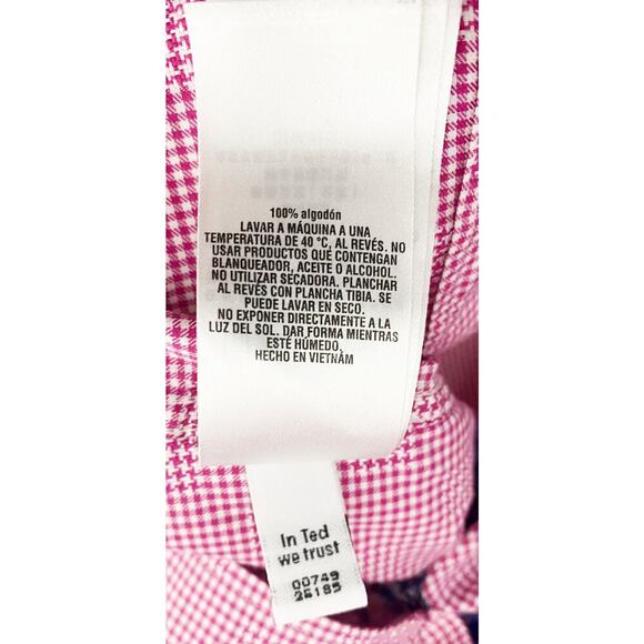 Ted Baker Endurance Mens Long Sleeve Button Down Shirt Red White Gingham Paisley - Picture 11 of 11